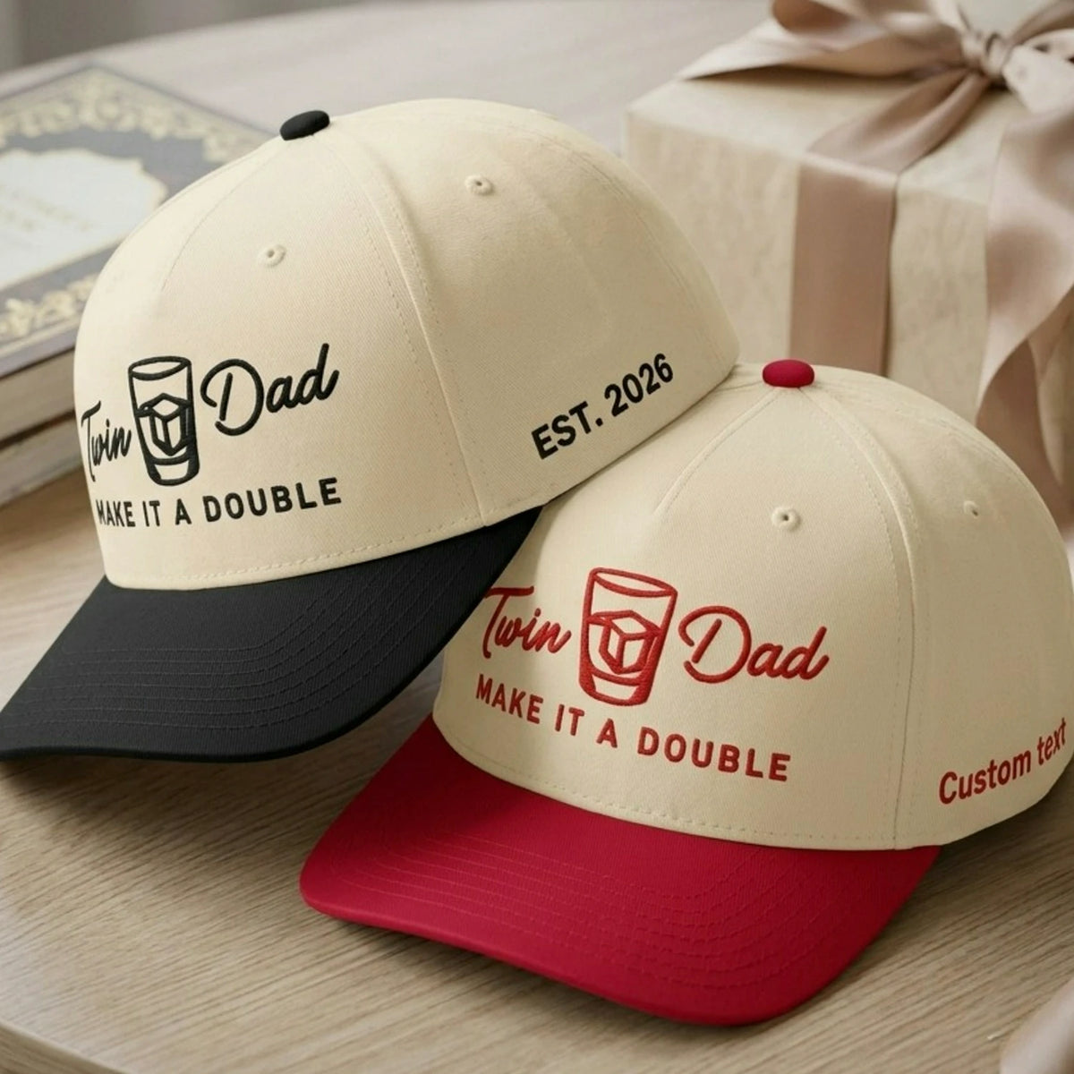 Twin Dad Make It A Double Snapback Hat - Embroidered Gift with New Dad Cap