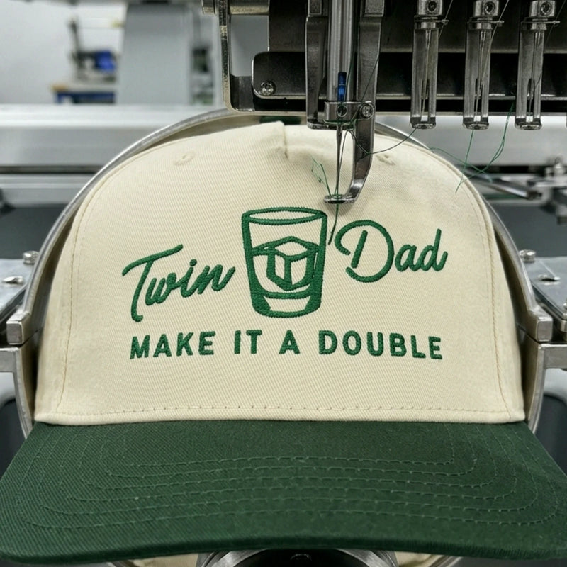 Twin Dad Make It A Double Snapback Hat - Embroidered Gift with New Dad Cap