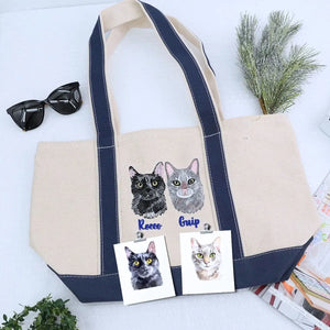 Cat-themed gift set including sweatshirt, tote bag, and hat displayed on a cozy background