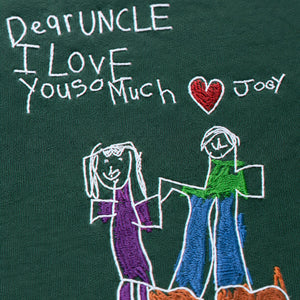 Custom Kids Drawing for Uncle Birthday T-Shirt, Embroidered Drawing from Photo Gift For Uncle from Niece