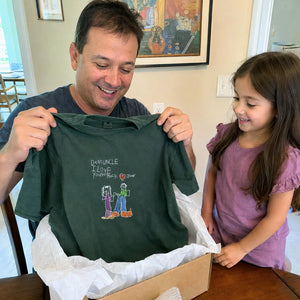 Custom Kids Drawing for Uncle Birthday T-Shirt, Embroidered Drawing from Photo Gift For Uncle from Niece