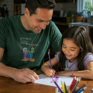 Custom Kids Drawing for Uncle Birthday T-Shirt, Embroidered Drawing from Photo Gift For Uncle from Niece