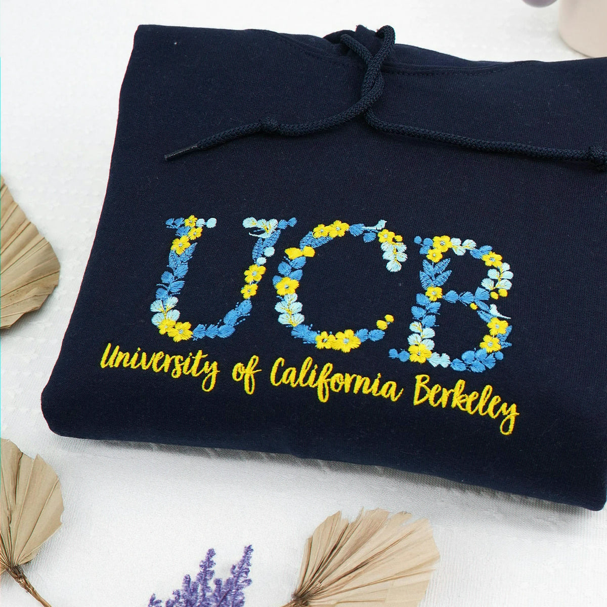 Custom Embroidered Floral College Sweatshirt for Sorority, Alumni & Graduation Gifts, College Spirit Sweatshirt Gift