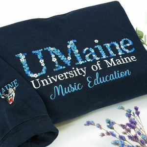 Custom Embroidered Floral College Sweatshirt for Sorority, Alumni & Graduation Gifts, College Spirit Sweatshirt Gift