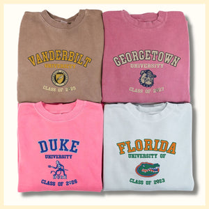 Comfort Color® Custom Embroidered University Sweatshirt, Sorority Gift