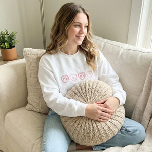 Embroidered Mama Heart Crewneck for Mom Valentine’s Day, Mother’s Day Gifts