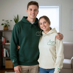 custom embroidered kissing frog couple hoodies valentine’s gift