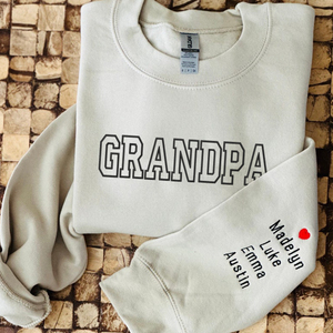 Custom Embroidered Mama Sweatshirt With Name On Sleeve, Mama Gift