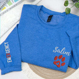 Embroidered Vet Assistant Sweatshirt - Personalized Name & Paw, Veterinary Nursing Gift