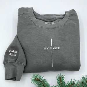 Comfort Color® Embroidered Waymaker Shirt or Sweatshirt