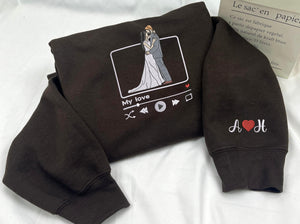 Personalized Unique Wedding Shower Gift ideas for Couples Sweatshirt with Embroidery Your Photo