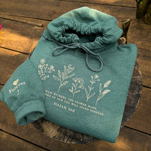 Embroidered Wild Flowers Bible Verse Sweatshirt or Hoodie