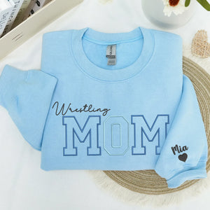 Personalized Wrestling Mom Sweatshirt Hoodie Embroidered Gift for Mom Wrestler