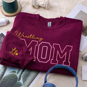 Personalized Wrestling Mom Sweatshirt Hoodie Embroidered Gift for Mom Wrestler