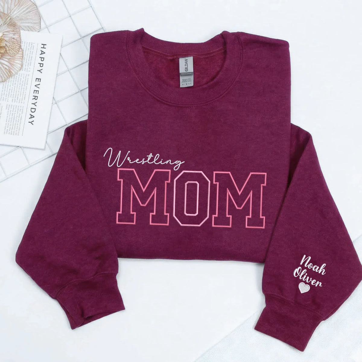 Personalized Wrestling Mom Sweatshirt Hoodie Embroidered Gift for Mom Wrestler