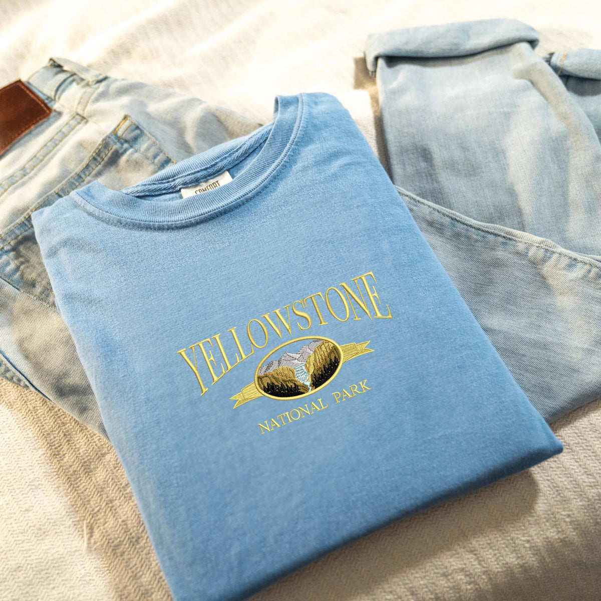 Embroidered Yellowstone National Park T-Shirt Comfort Color®