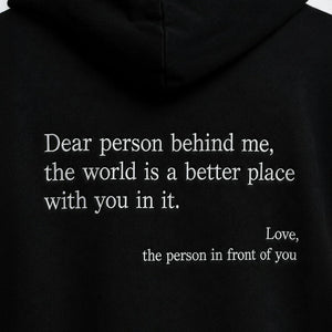 Positive You Are Enough Hoodie for Boyfriend - Embroidered Front and Back Self Love Message