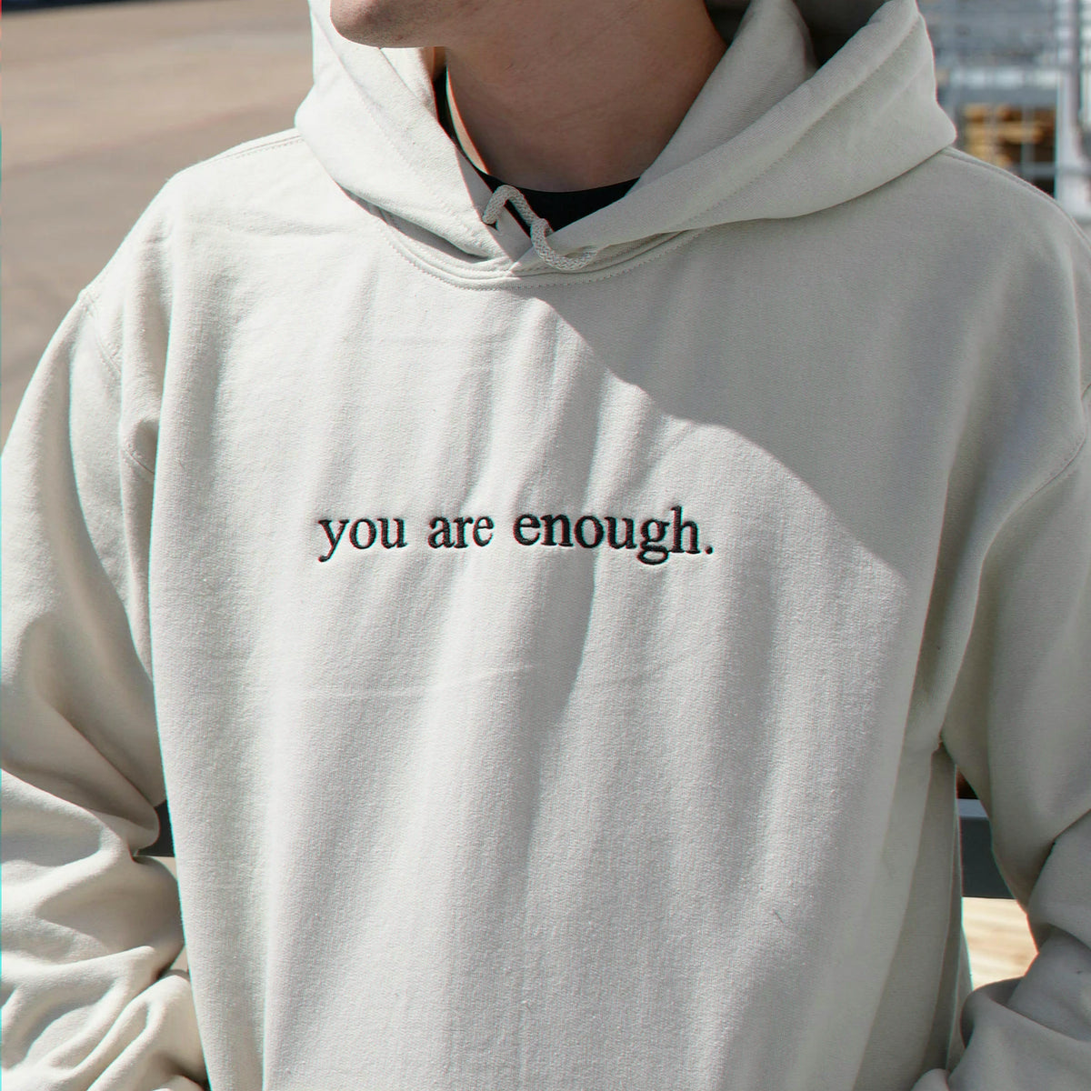 You Are Enough Embroidered Sweatshirt, Mental Health Gift for Self Care