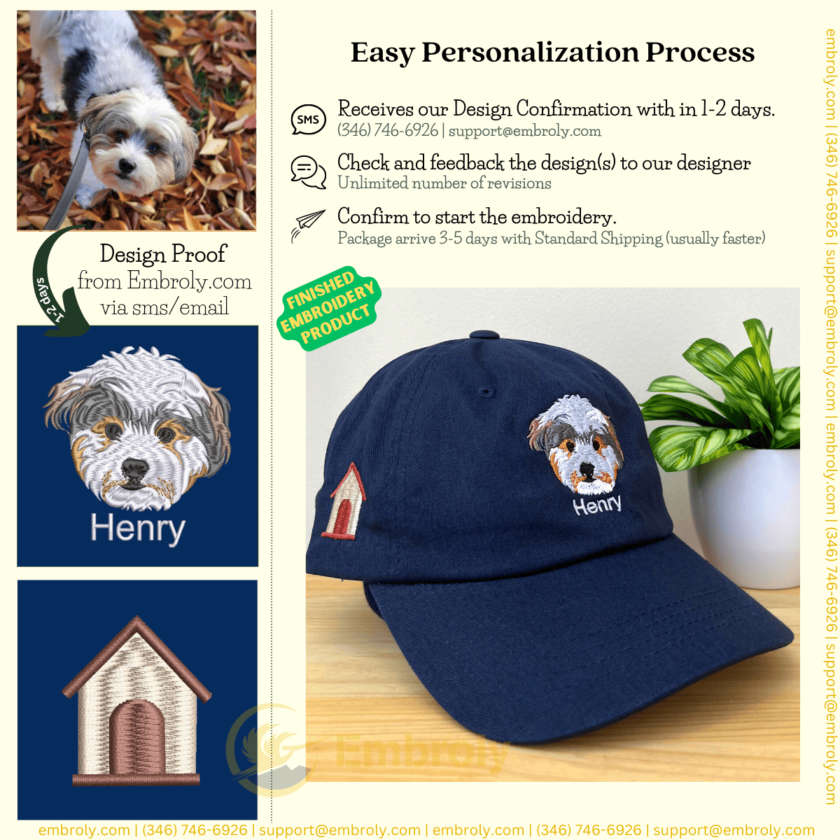 Custom Embroidered Dog Dad Hat, Gifts For Dog People, Personalized Hat With Pet  Name - Embroly