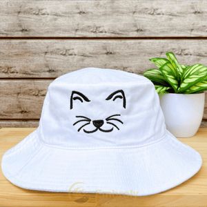 Personalized Bucket Hat With Pet Ears Embroidery, Customized With Pet Name Under Photo