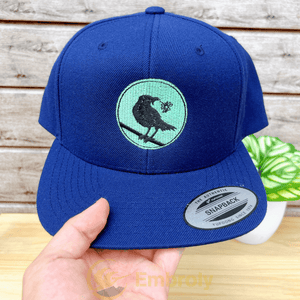 Custom Logo Embroidery Snapback Hat, Personalized Hat With Name Under Logo Or On Side