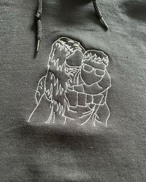 Personalized Best Friend Sweatshirt, Custom Embroidered Portrait Photo Sweatshirt, Hoodie