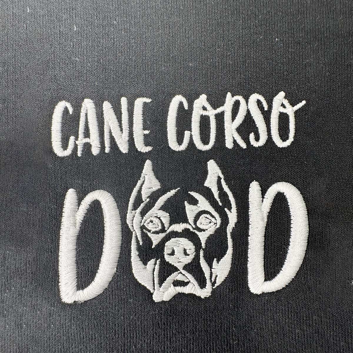 Custom Cane Corso Dog Dad Embroidered Hoodie, Personalized Hoodie with Dog Name, Cane Corso Gifts Dog Lovers - Embroly