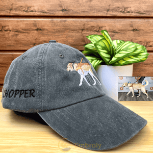 Personalized Full Color Pet Embroidery Dyed Hat, Custom Cap With Pet Name