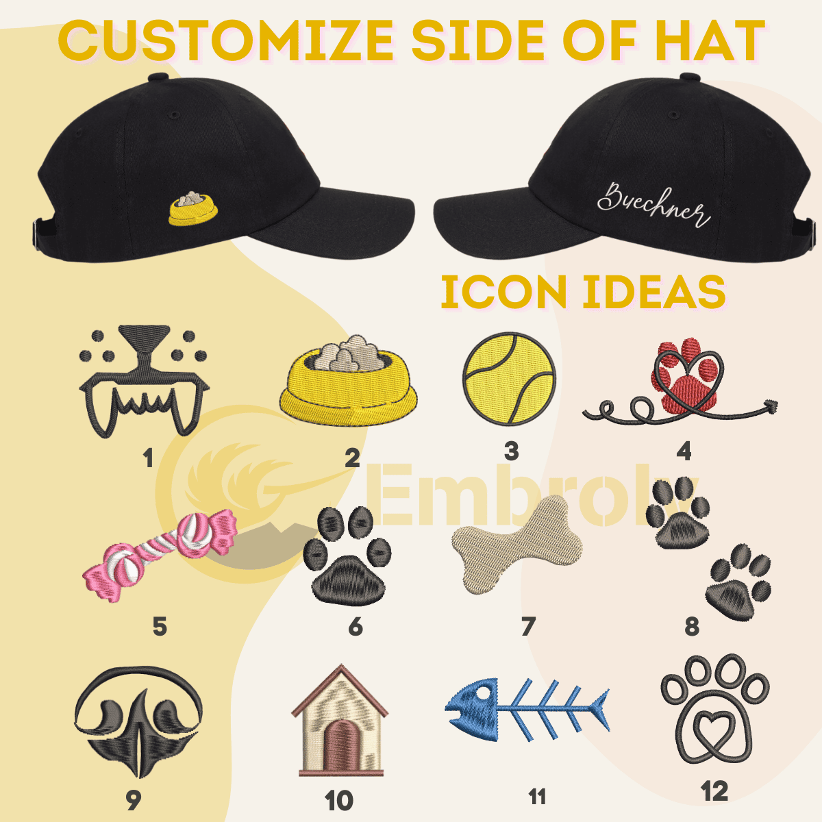 Custom Embroidered Dog Dad Hat, Gifts For Dog People, Personalized Hat With  Pet Name - Embroly