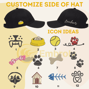 Personalized Full Color Embroidered Pet Cap, Customized Your Own Hat With Pet Name