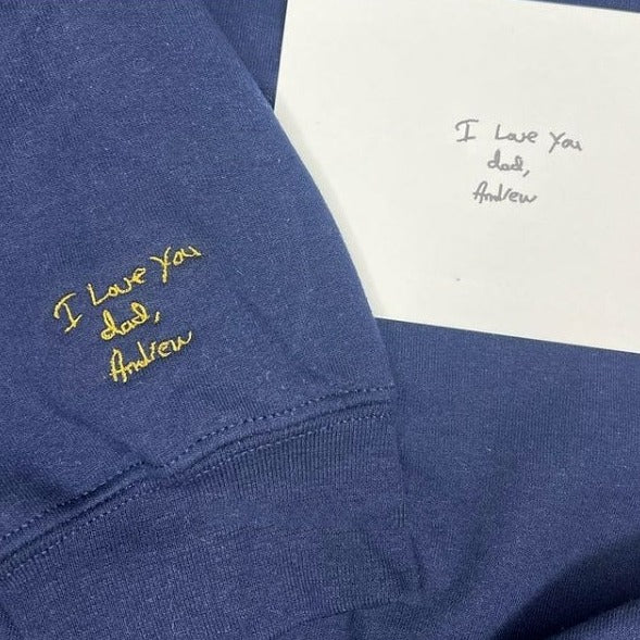 Custom Embroidered Handwritting Sweatshirt from Your Photo - Embroly