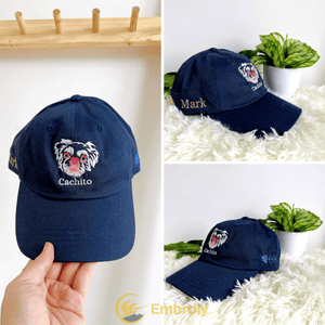 Custom Embroidered Pet Outline Cap Using Pet Picture, Personalized Dad Hat With Pet Name