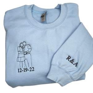 Matching Sweatshirts for Couple Custom Embroidered Sweater Best Gift Idea for Him Her