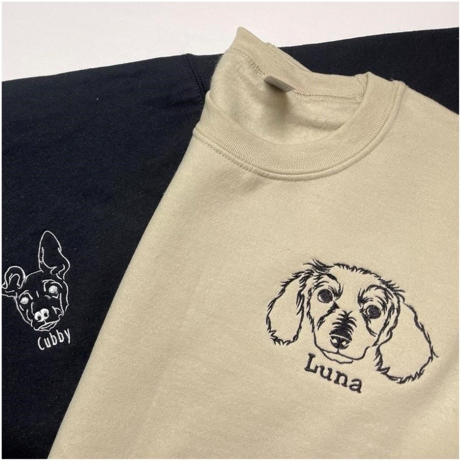Custom Dog Embroidered Sweatshirt, Hoodie - Gift for Dog Cat Pet Loves