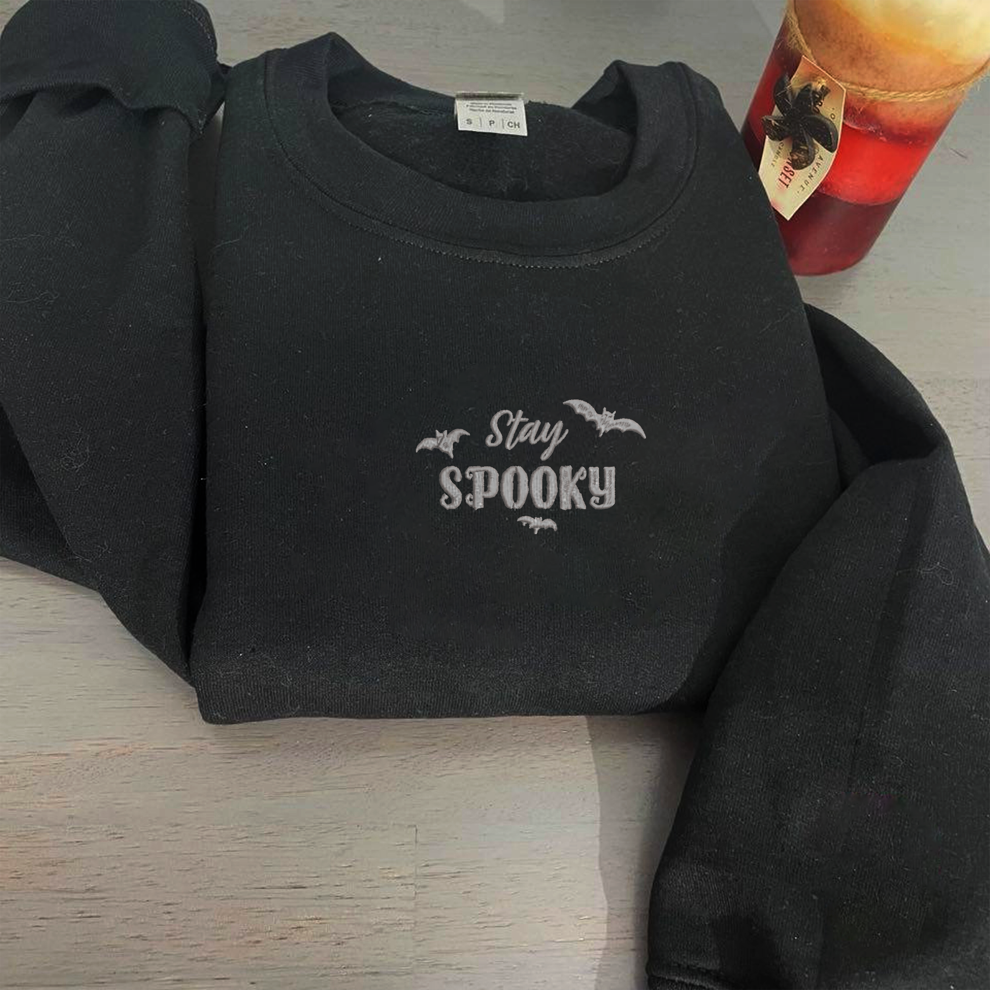 Stay Spooky Vibes Halloween Sweatshirt, Hoodie Embroidered