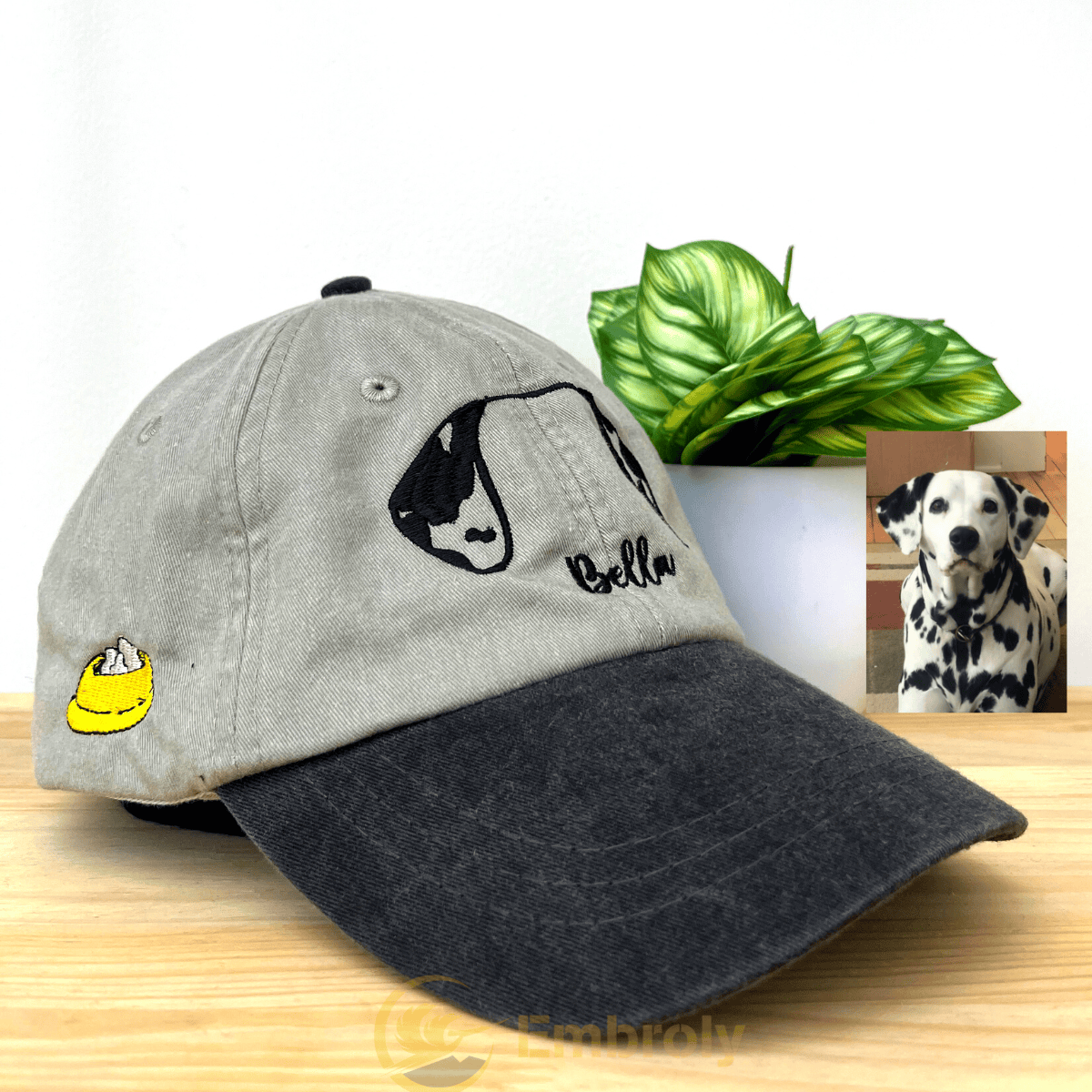 Custom Embroidered Dyed Hat From Pet Photo Personalized Gift For