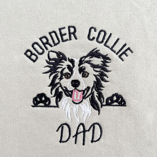 Custom Border Collie Shirt Embroidered Collar with Dog Name
