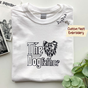 Custom Border Collie Dog Dad Shirt Embroidered Collar, Personalized The DogFather Shirt Border Collie, Best Gifts For Boxer Lovers