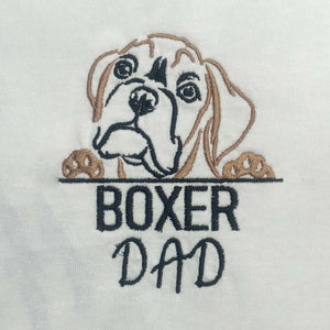 Custom Boxer Dog Dad Embroidered Hoodie, Personalized Hoodie with Dog Name, Best Gifts For Boxer Lovers