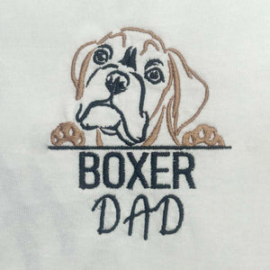 Custom Boxer Dog Dad Sweatshirt Embroidered Collar, Personalized Sweatshirt with Dog Name, Best Gifts For Boxer Lovers