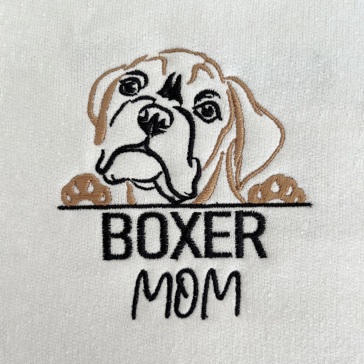 Custom Boxer T shirts, Dog Mom Shirt Embroidered Collar with Dog