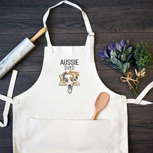Custom Australian Shepherd Apron For Humans Personalized Embroidered custom-australian-shepherd-apron-for-humans-personalized-embroidered