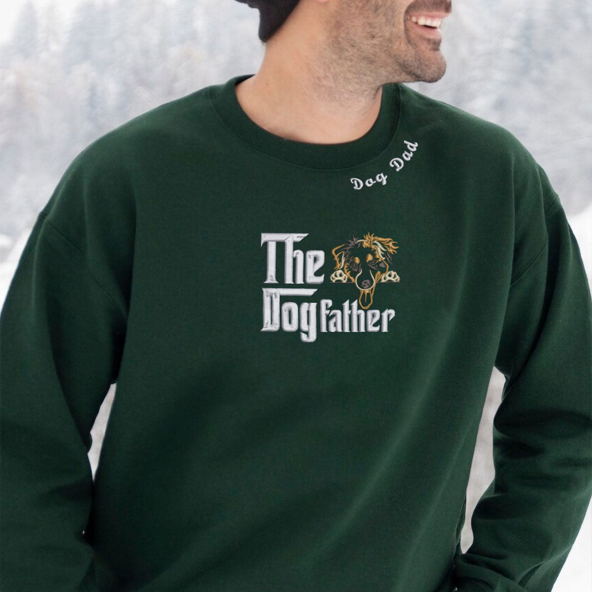 Embroidered Australian Shepherd Dog Dad Embroidered Sweatshirt or Hoodie - Embroly