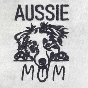 Custom Australian Shepherd Dog Mom Embroidered Tote Bag, Personalized Tote Bag with Dog Name, Best Gifts For Australian Shepherd Owners