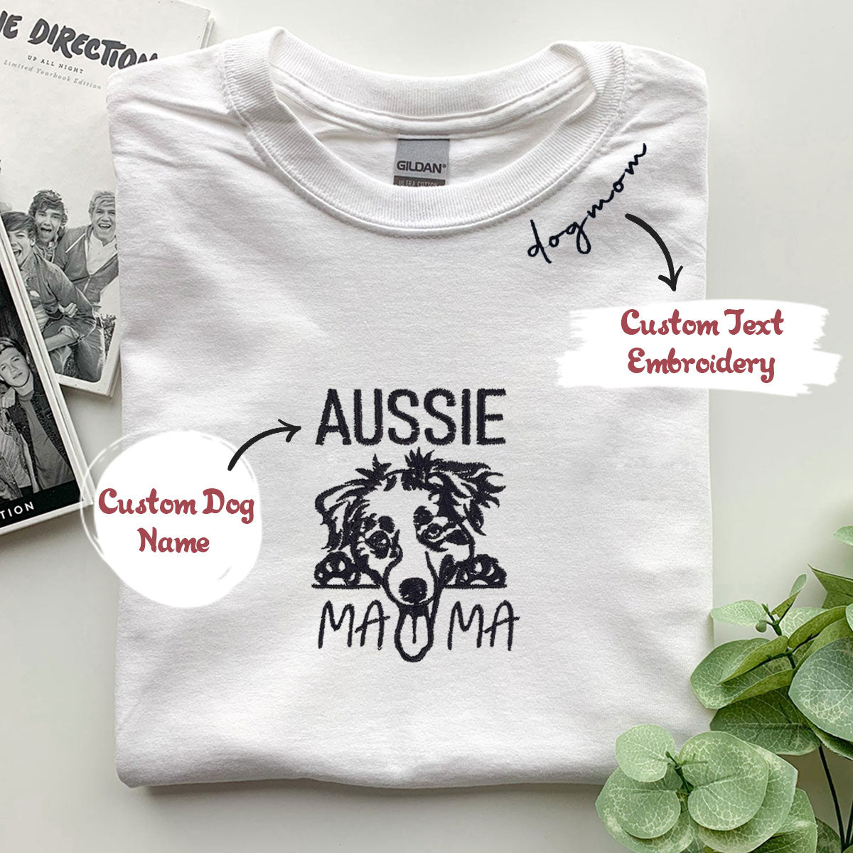 Custom Australian Shepherd T Shirt Personalized Dog Mama Tee With custom-australian-shepherd-t-shirt-personalized-dog-mama-tee-with