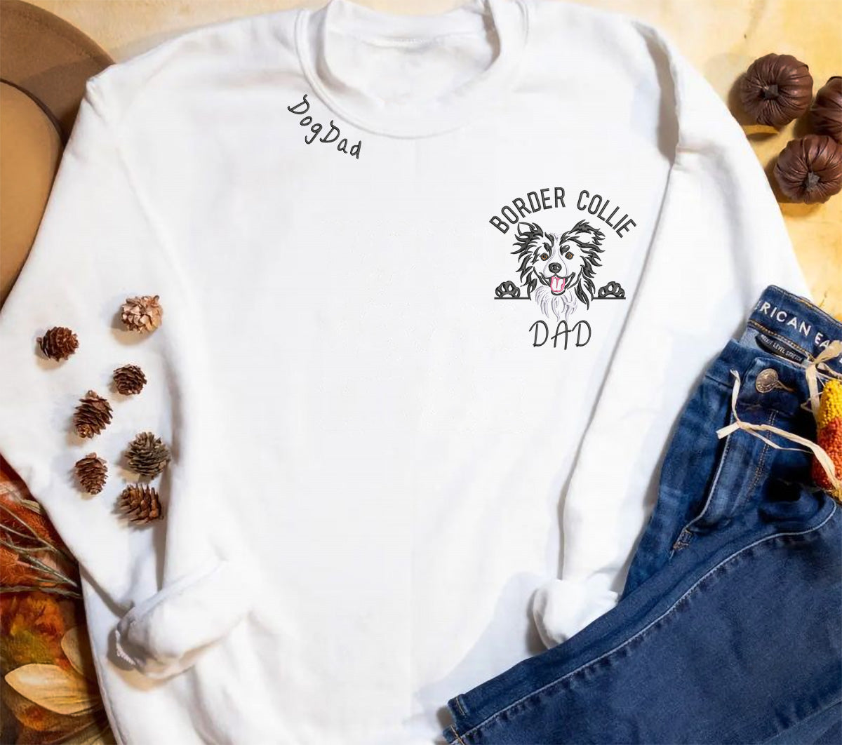 Border collie sweatshirt top