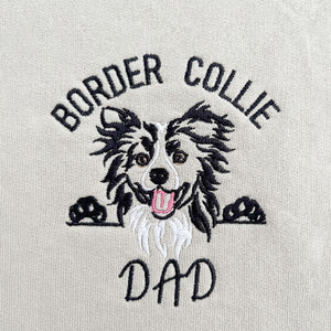 Custom Border Collie Dog Dad Embroidered Polo Shirt, Personalized Polo Shirt with Dog Name, Best Gifts For Boxer Lovers