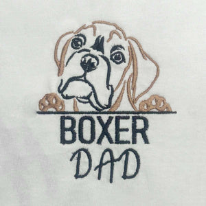 Custom Boxer Dog Dad Embroidered Tote Bag, Personalized Tote Bag with Dog Name, Best Gifts For Boxer Lovers