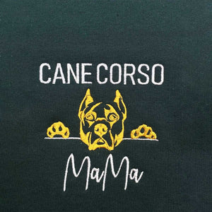 Custom  Cane Corso Dog Mama Embroidered Collar Shirt, Personalized Shirt with Dog Name