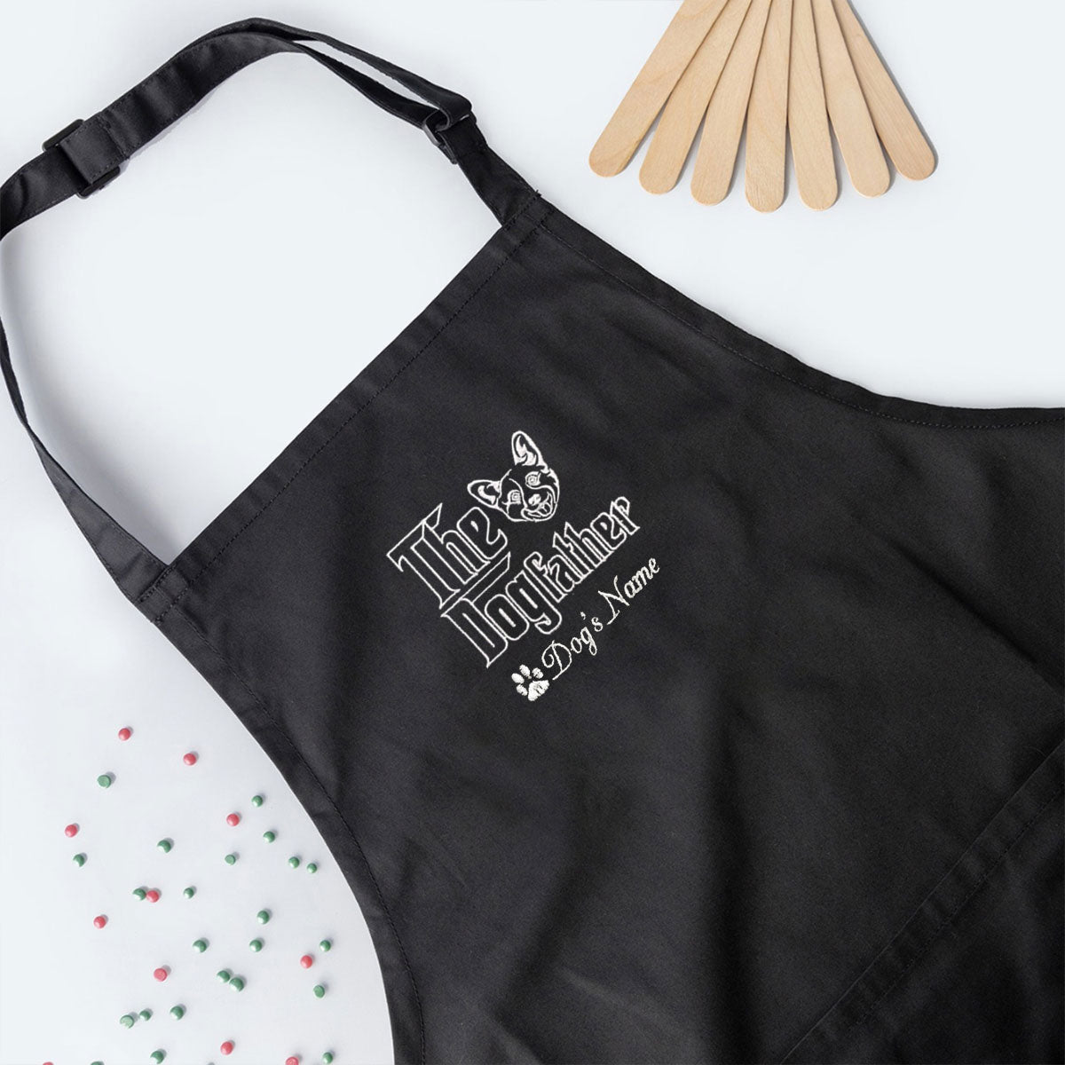 Custom Corgi Dog Dad Embroidered Apron, Personalized The DogFather Apron Corgi, Best Gifts For Corgi Lovers - Embroly